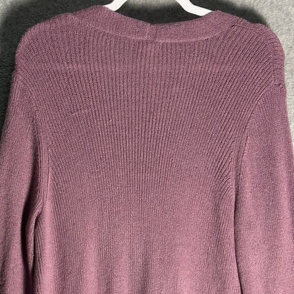 LOGO Lori Goldstein Sz 1X Tie Front Kelsey Cardigan Lavender‎ Longline Pockets - Picture 13 of 15